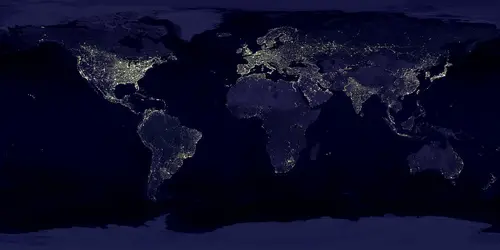 Lumières des villes sur la Terre - crédits : GSFC-NASA