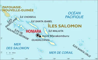 Salomon (îles) : carte générale - crédits : Encyclopædia Universalis France
