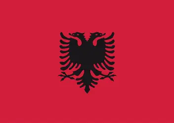 Albanie : drapeau - crédits : Encyclopædia Universalis France