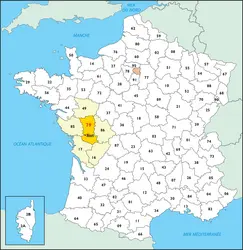 Deux-Sèvres : carte de situation - crédits : © Encyclopædia Universalis France