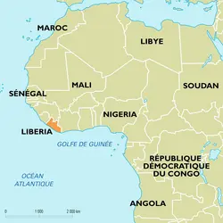 Liberia : carte de situation - crédits : Encyclopædia Universalis France
