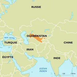 Ouzbékistan : carte de situation - crédits : Encyclopædia Universalis France