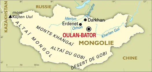 Mongolie : carte générale - crédits : Encyclopædia Universalis France
