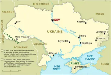 Ukraine : carte générale - crédits : Encyclopædia Universalis France