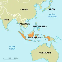Indonésie : carte de situation - crédits : Encyclopædia Universalis France
