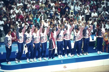 Michael Jordan et la « Dream Team », 1992 - crédits : Dimitri Iundt/ Corbis/ VCG/ Getty Images