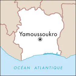 Yamoussoukro : carte de situation - crédits : © Encyclopædia Universalis France