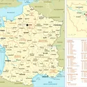 France : carte administrative - crédits : Encyclopædia Universalis France