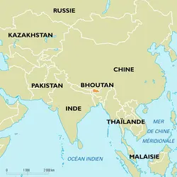 Bhoutan : carte de situation - crédits : Encyclopædia Universalis France