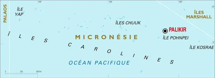 Micronésie : carte générale - crédits : Encyclopædia Universalis France