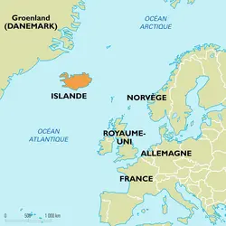 Islande : carte de situation - crédits : Encyclopædia Universalis France