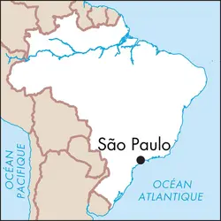 São Paulo : carte de situation - crédits : © Encyclopædia Universalis France