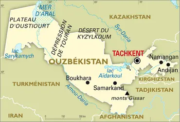 Ouzbékistan : carte générale - crédits : Encyclopædia Universalis France