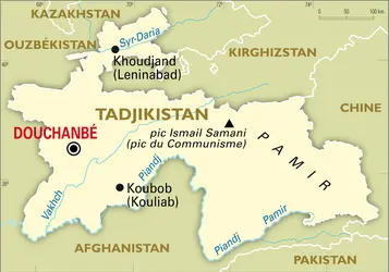 Tadjikistan : carte générale - crédits : Encyclopædia Universalis France