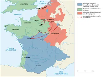 Le royaume de France sous Charles VII - crédits : © Encyclopædia Universalis France