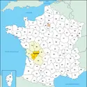 Charente : carte de situation - crédits : © Encyclopædia Universalis France