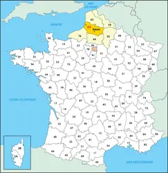 Somme : carte de situation - crédits : © Encyclopædia Universalis France
