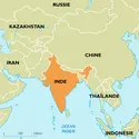 Inde : carte de situation - crédits : Encyclopædia Universalis France