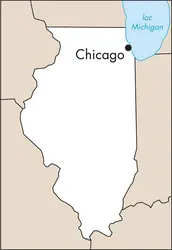 Chicago : carte de situation - crédits : © Encyclopædia Universalis France