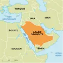 Arabie Saoudite : carte de situation - crédits : Encyclopædia Universalis France