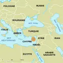 Chypre : carte de situation - crédits : Encyclopædia Universalis France