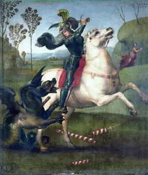 <it>Saint Georges</it>, peinture de Raphaël - crédits : 	brandstaetter images/ Imagno/ Getty Images