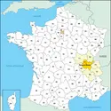 Ain : carte de situation - crédits : © Encyclopædia Universalis France