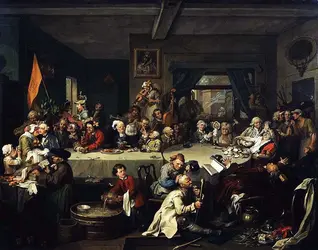 Le Repas à l’auberge, W. Hogarth - crédits :  Bridgeman Images 