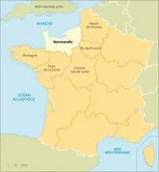 Normandie : carte de situation - crédits : Encyclopædia Universalis France