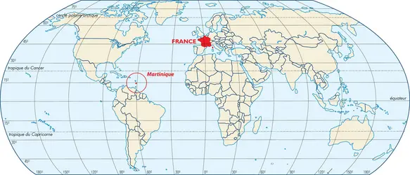 Martinique : carte de situation - crédits : © Encyclopædia Universalis France
