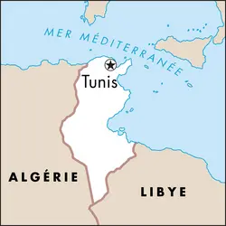 Tunis : carte de situation - crédits : © Encyclopædia Universalis France