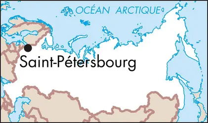 Saint-Pétersbourg : carte de situation - crédits : © Encyclopædia Universalis France