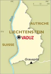 Liechtenstein : carte générale - crédits : Encyclopædia Universalis France