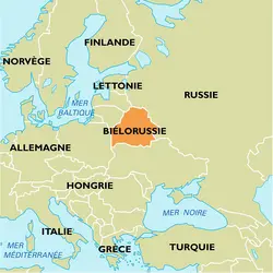 Biélorussie : carte de situation - crédits : Encyclopædia Universalis France