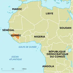 Guinée : carte de situation - crédits : Encyclopædia Universalis France