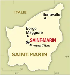 Saint-Marin : carte générale - crédits : Encyclopædia Universalis France