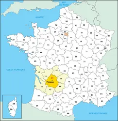 Dordogne : carte de situation - crédits : © Encyclopædia Universalis France