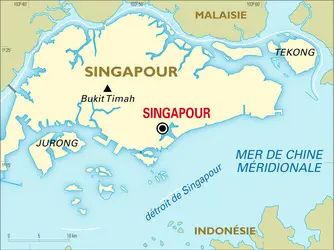 Singapour : carte générale - crédits : Encyclopædia Universalis France