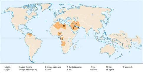 OPEP (Organisation des pays exportateurs de pétrole) - crédits : Encyclopædia Universalis France