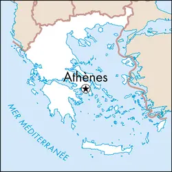 Athènes : carte de situation - crédits : © Encyclopædia Universalis France