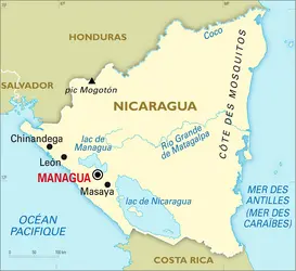 Nicaragua : carte générale - crédits : Encyclopædia Universalis France