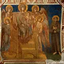 <em>La Vierge, saint François et les anges</em>, fresque de Cimabue - crédits : Universal History Archive/ Getty Images