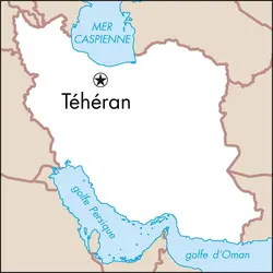 Téhéran : carte de situation - crédits : © Encyclopædia Universalis France
