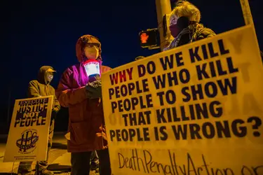Manifestation contre la peine de mort aux Étas-Unis - crédits : © Jeremy Hogan/ SOPA Images/ LightRocket/ Getty Images