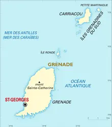Grenade : carte générale - crédits : Encyclopædia Universalis France