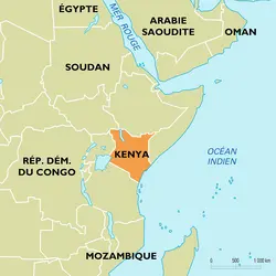 Kenya : carte de situation - crédits : Encyclopædia Universalis France