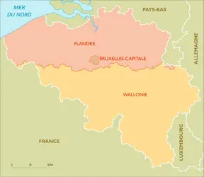 Belgique : découpage administratif en 3 régions - crédits : Encyclopædia Universalis France