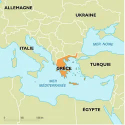 Grèce : carte de situation - crédits : Encyclopædia Universalis France