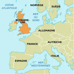 Royaume-Uni : carte de situation - crédits : Encyclopædia Universalis France