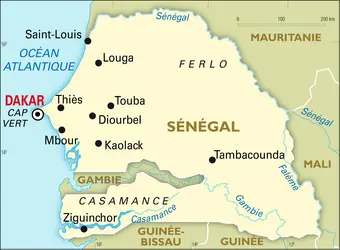 Sénégal : carte générale - crédits : Encyclopædia Universalis France
